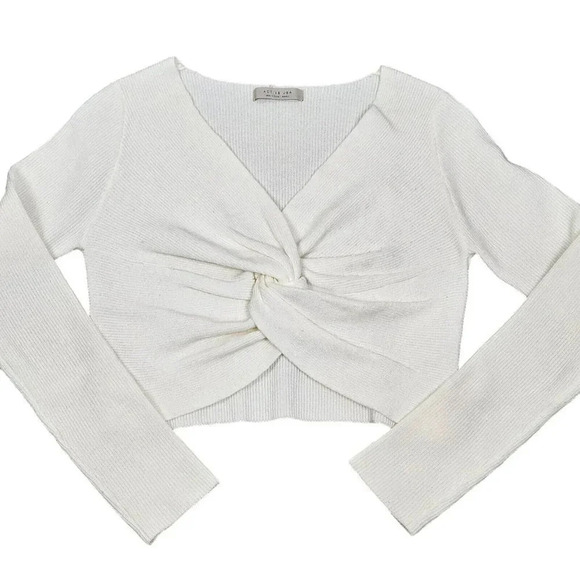 Active USA cropped long sleeve sweater‎ size S White - Picture 1 of 6